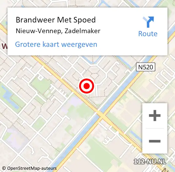 Locatie op kaart van de 112 melding: Brandweer Met Spoed Naar Nieuw-Vennep, Zadelmaker op 13 juli 2023 17:52