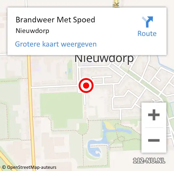 Locatie op kaart van de 112 melding: Brandweer Met Spoed Naar Nieuwdorp op 13 juli 2023 17:58