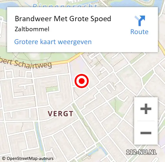 Locatie op kaart van de 112 melding: Brandweer Met Grote Spoed Naar Zaltbommel op 13 juli 2023 18:39