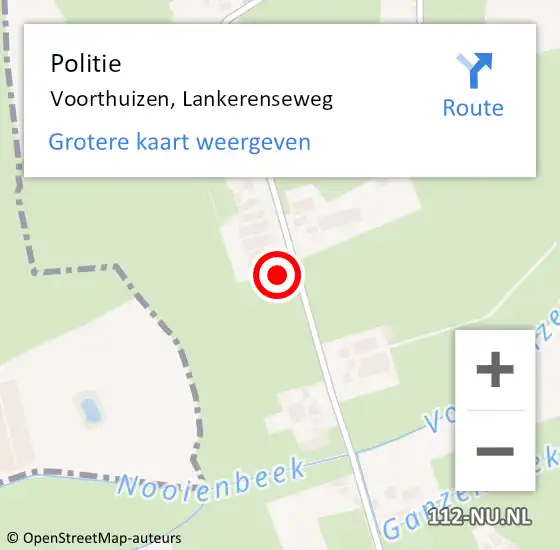 Locatie op kaart van de 112 melding: Politie Voorthuizen, Lankerenseweg op 13 juli 2023 20:31