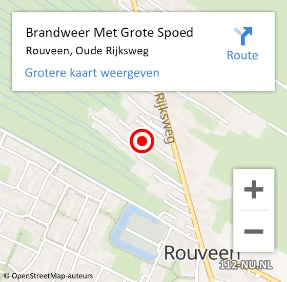 Locatie op kaart van de 112 melding: Brandweer Met Grote Spoed Naar Rouveen, Oude Rijksweg op 13 juli 2023 20:57