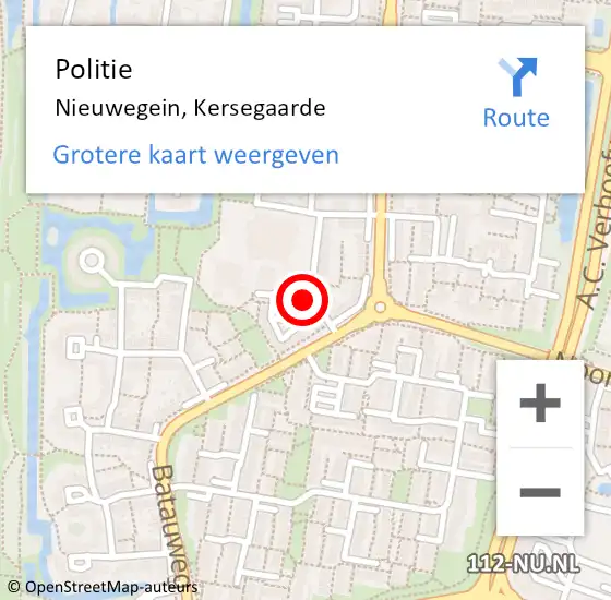 Locatie op kaart van de 112 melding: Politie Nieuwegein, Kersegaarde op 13 juli 2023 21:55