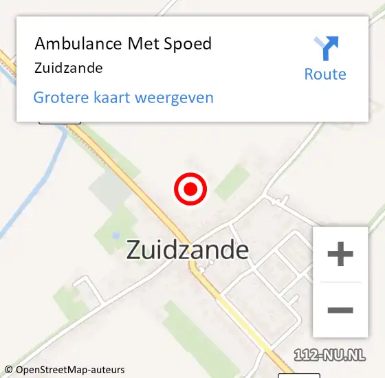 Locatie op kaart van de 112 melding: Ambulance Met Spoed Naar Zuidzande op 13 juli 2023 22:04