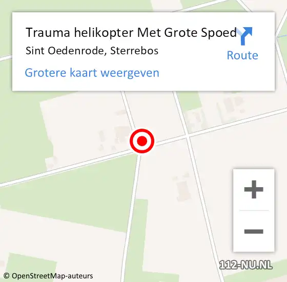 Locatie op kaart van de 112 melding: Trauma helikopter Met Grote Spoed Naar Sint Oedenrode, Sterrebos op 13 juli 2023 22:30