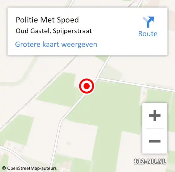 Locatie op kaart van de 112 melding: Politie Met Spoed Naar Oud Gastel, Spijperstraat op 13 juli 2023 23:57