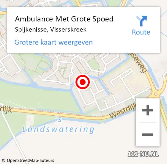 Locatie op kaart van de 112 melding: Ambulance Met Grote Spoed Naar Spijkenisse, Visserskreek op 14 juli 2023 00:31
