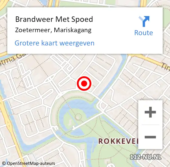 Locatie op kaart van de 112 melding: Brandweer Met Spoed Naar Zoetermeer, Mariskagang op 14 juli 2023 01:56