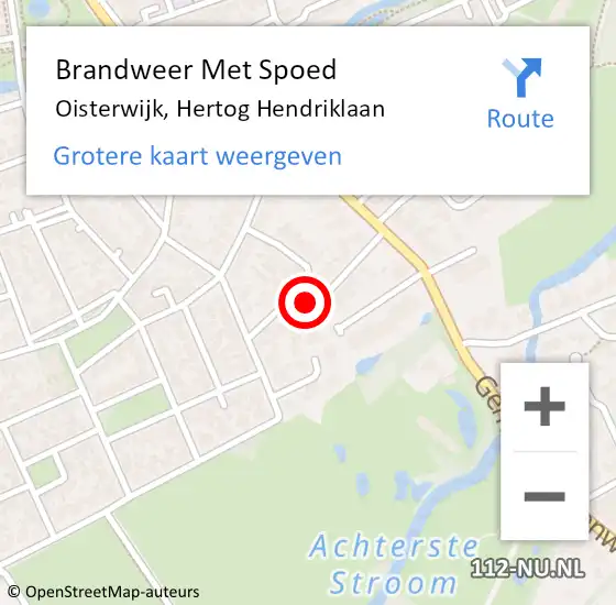 Locatie op kaart van de 112 melding: Brandweer Met Spoed Naar Oisterwijk, Hertog Hendriklaan op 14 juli 2023 03:42