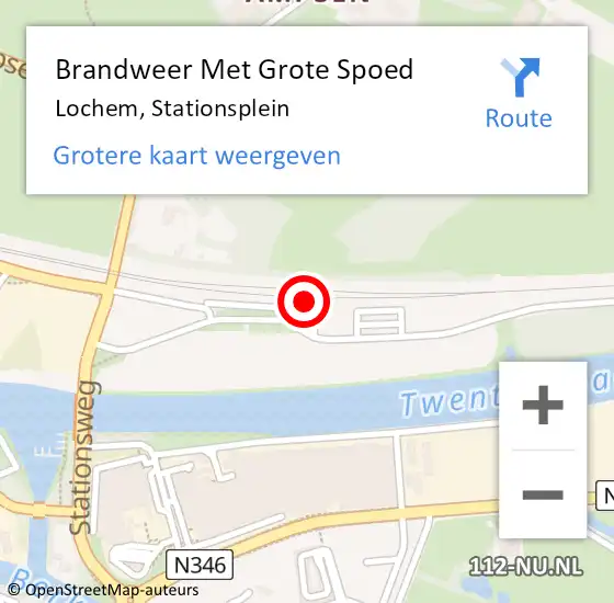 Locatie op kaart van de 112 melding: Brandweer Met Grote Spoed Naar Lochem, Stationsplein op 14 juli 2023 03:45