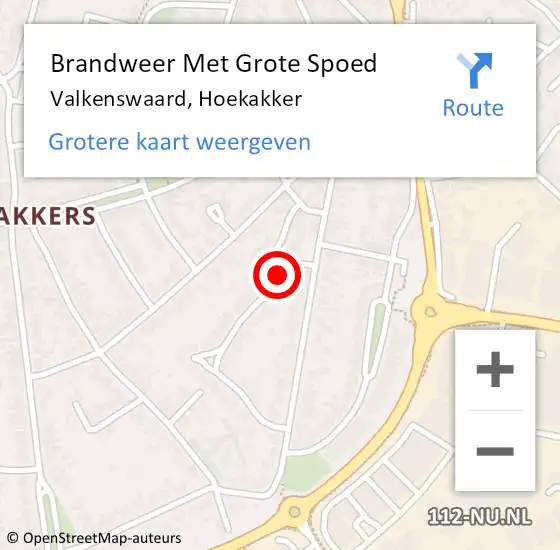 Locatie op kaart van de 112 melding: Brandweer Met Grote Spoed Naar Valkenswaard, Hoekakker op 14 juli 2023 04:05