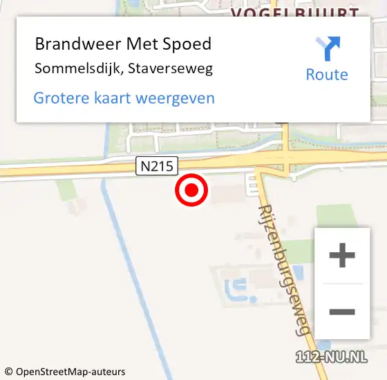 Locatie op kaart van de 112 melding: Brandweer Met Spoed Naar Sommelsdijk, Staverseweg op 14 juli 2023 04:05