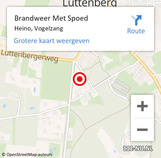 Locatie op kaart van de 112 melding: Brandweer Met Spoed Naar Heino, Vogelzang op 14 juli 2023 04:20