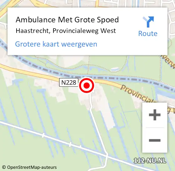 Locatie op kaart van de 112 melding: Ambulance Met Grote Spoed Naar Haastrecht, Provincialeweg West op 14 juli 2023 04:59