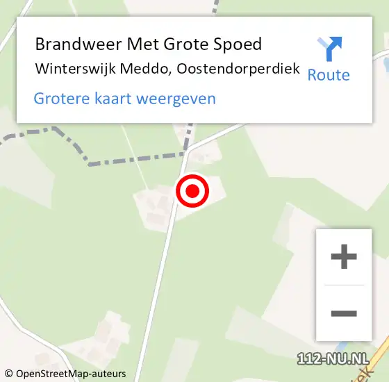 Locatie op kaart van de 112 melding: Brandweer Met Grote Spoed Naar Winterswijk Meddo, Oostendorperdiek op 14 juli 2023 07:29