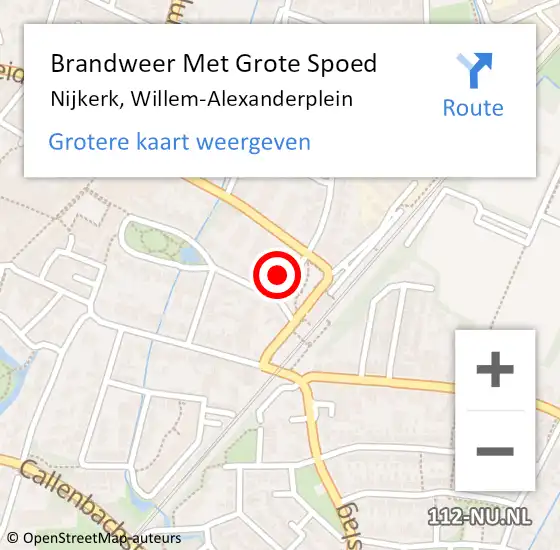 Locatie op kaart van de 112 melding: Brandweer Met Grote Spoed Naar Nijkerk, Willem-Alexanderplein op 14 juli 2023 09:11