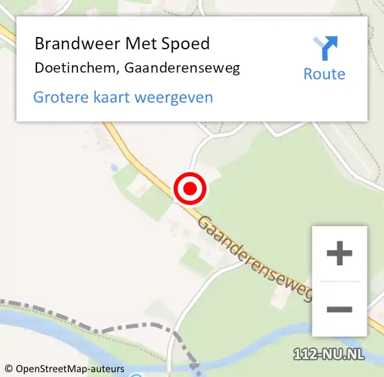 Locatie op kaart van de 112 melding: Brandweer Met Spoed Naar Doetinchem, Gaanderenseweg op 14 juli 2023 10:11