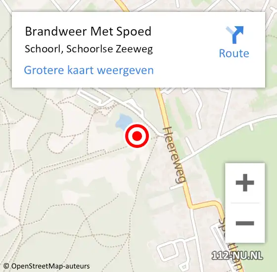 Locatie op kaart van de 112 melding: Brandweer Met Spoed Naar Schoorl, Schoorlse Zeeweg op 14 juli 2023 10:49