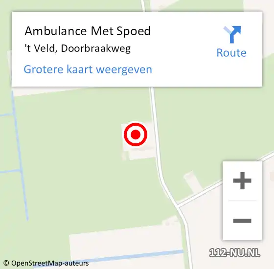 Locatie op kaart van de 112 melding: Ambulance Met Spoed Naar 't Veld, Doorbraakweg op 14 juli 2023 11:17