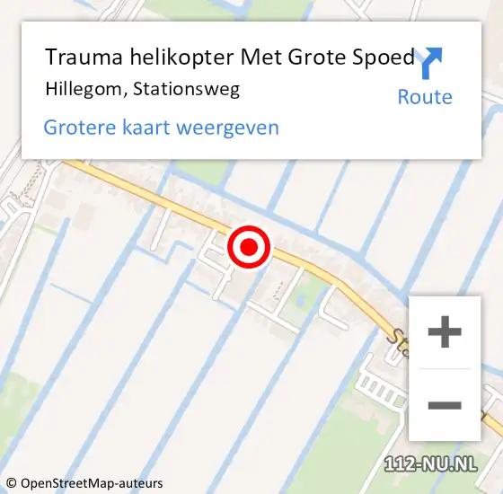 Locatie op kaart van de 112 melding: Trauma helikopter Met Grote Spoed Naar Hillegom, Stationsweg op 14 juli 2023 13:09
