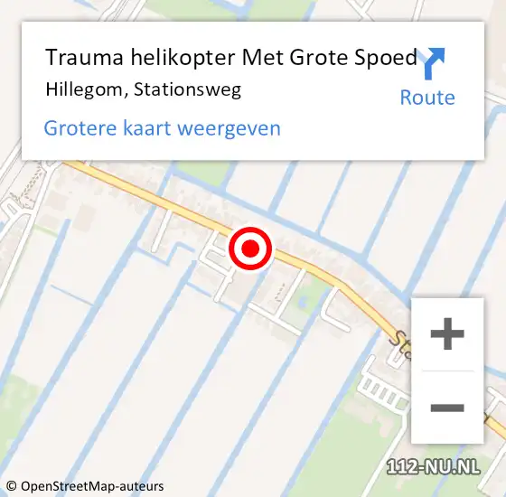 Locatie op kaart van de 112 melding: Trauma helikopter Met Grote Spoed Naar Hillegom, Stationsweg op 14 juli 2023 13:20