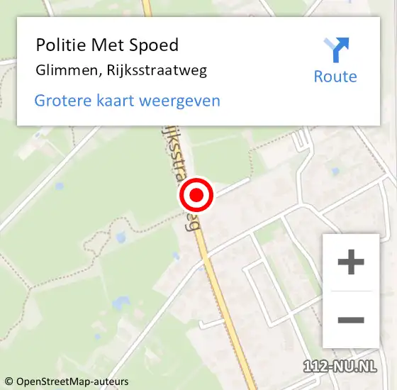 Locatie op kaart van de 112 melding: Politie Met Spoed Naar Glimmen, Rijksstraatweg op 14 juli 2023 14:15