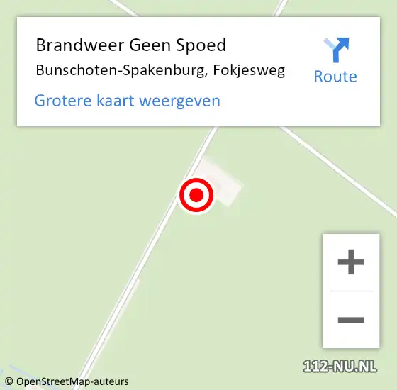 Locatie op kaart van de 112 melding: Brandweer Geen Spoed Naar Bunschoten-Spakenburg, Fokjesweg op 14 juli 2023 15:25