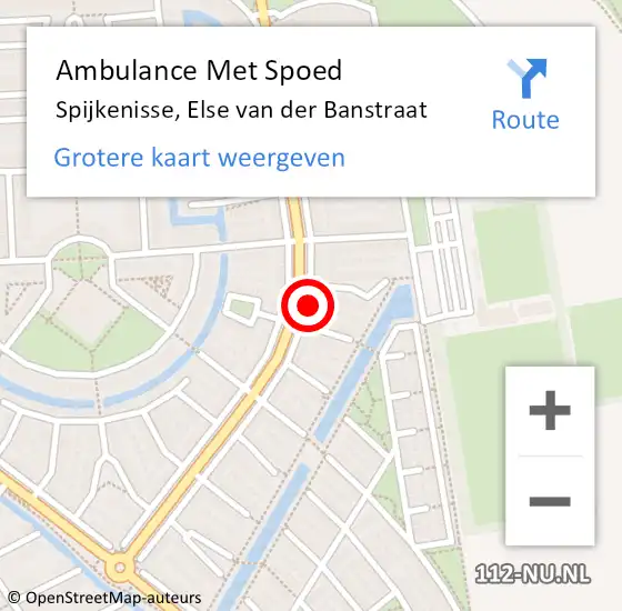 Locatie op kaart van de 112 melding: Ambulance Met Spoed Naar Spijkenisse, Else van der Banstraat op 14 juli 2023 15:44
