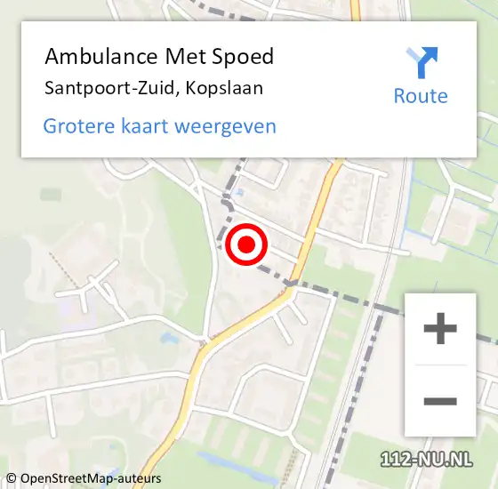 Locatie op kaart van de 112 melding: Ambulance Met Spoed Naar Santpoort-Zuid, Kopslaan op 14 juli 2023 15:55