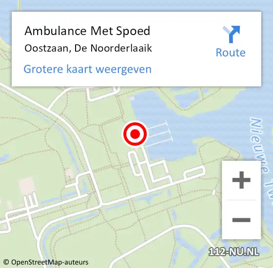 Locatie op kaart van de 112 melding: Ambulance Met Spoed Naar Oostzaan, De Noorderlaaik op 14 juli 2023 16:01