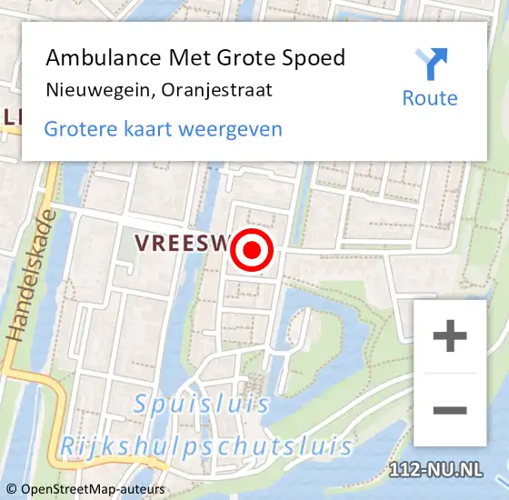 Locatie op kaart van de 112 melding: Ambulance Met Grote Spoed Naar Nieuwegein, Oranjestraat op 1 september 2014 17:13