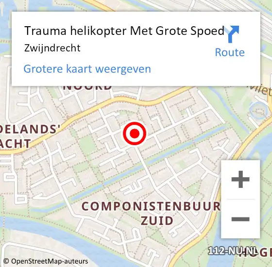 Locatie op kaart van de 112 melding: Trauma helikopter Met Grote Spoed Naar Zwijndrecht op 14 juli 2023 16:25