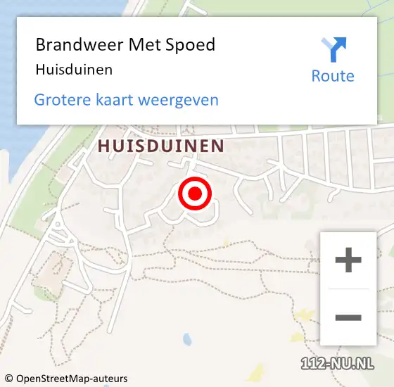 Locatie op kaart van de 112 melding: Brandweer Met Spoed Naar Huisduinen op 14 juli 2023 18:30