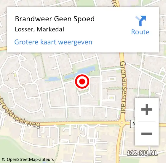 Locatie op kaart van de 112 melding: Brandweer Geen Spoed Naar Losser, Markedal op 14 juli 2023 18:45