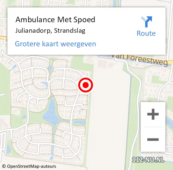 Locatie op kaart van de 112 melding: Ambulance Met Spoed Naar Julianadorp, Strandslag op 14 juli 2023 19:11