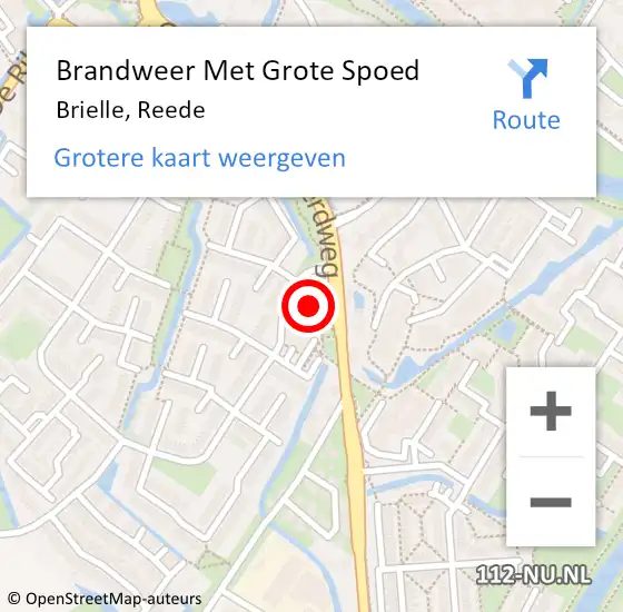 Locatie op kaart van de 112 melding: Brandweer Met Grote Spoed Naar Brielle, Reede op 14 juli 2023 19:13