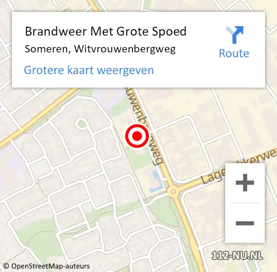 Locatie op kaart van de 112 melding: Brandweer Met Grote Spoed Naar Someren, Witvrouwenbergweg op 14 juli 2023 20:31