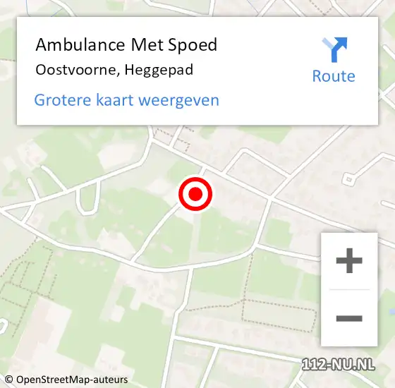 Locatie op kaart van de 112 melding: Ambulance Met Spoed Naar Oostvoorne, Heggepad op 14 juli 2023 20:56