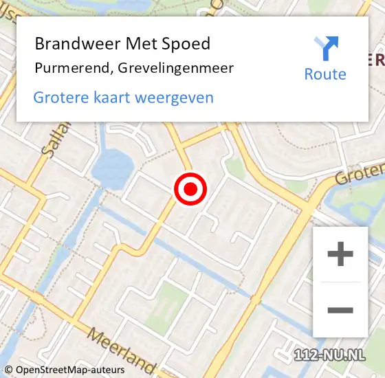 Locatie op kaart van de 112 melding: Brandweer Met Spoed Naar Purmerend, Grevelingenmeer op 14 juli 2023 21:48