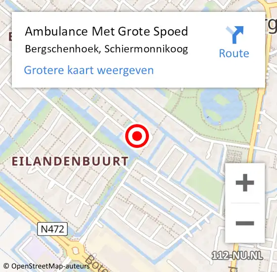 Locatie op kaart van de 112 melding: Ambulance Met Grote Spoed Naar Bergschenhoek, Schiermonnikoog op 14 juli 2023 23:13