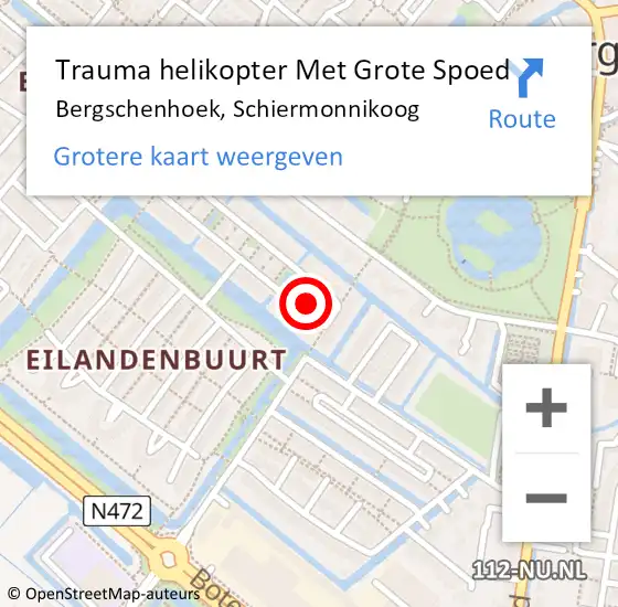 Locatie op kaart van de 112 melding: Trauma helikopter Met Grote Spoed Naar Bergschenhoek, Schiermonnikoog op 14 juli 2023 23:16