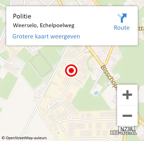 Locatie op kaart van de 112 melding: Politie Weerselo, Echelpoelweg op 15 juli 2023 00:01