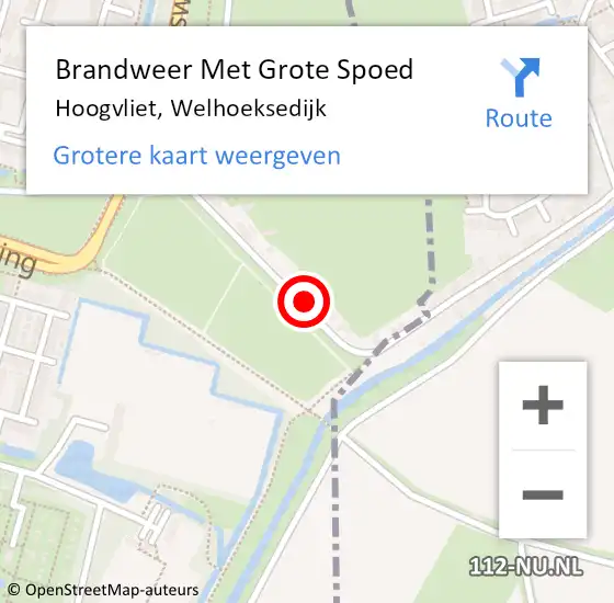 Locatie op kaart van de 112 melding: Brandweer Met Grote Spoed Naar Hoogvliet, Welhoeksedijk op 15 juli 2023 04:07