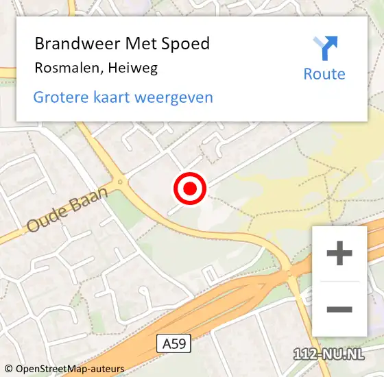 Locatie op kaart van de 112 melding: Brandweer Met Spoed Naar Rosmalen, Heiweg op 15 juli 2023 04:09