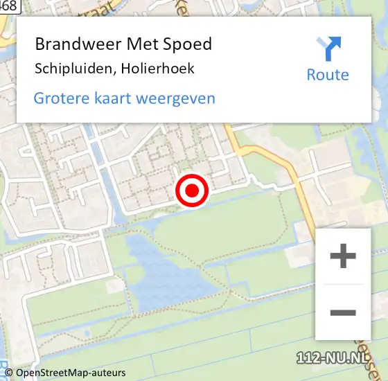 Locatie op kaart van de 112 melding: Brandweer Met Spoed Naar Schipluiden, Holierhoek op 15 juli 2023 07:53