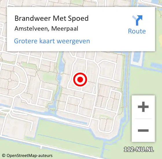 Locatie op kaart van de 112 melding: Brandweer Met Spoed Naar Amstelveen, Meerpaal op 15 juli 2023 09:23