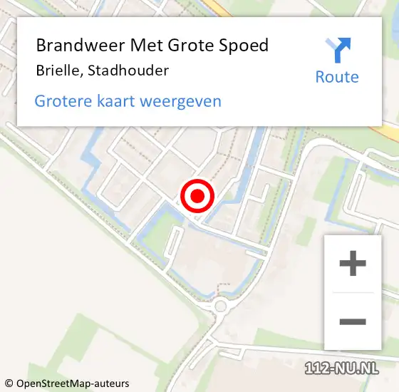 Locatie op kaart van de 112 melding: Brandweer Met Grote Spoed Naar Brielle, Stadhouder op 15 juli 2023 10:33