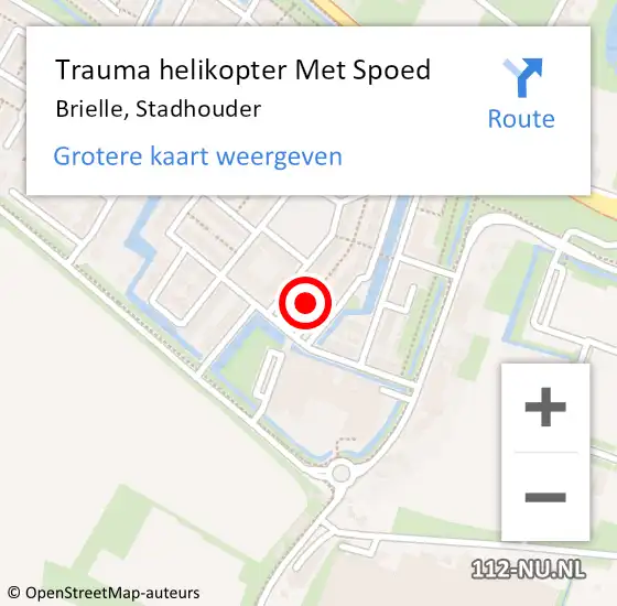 Locatie op kaart van de 112 melding: Trauma helikopter Met Spoed Naar Brielle, Stadhouder op 15 juli 2023 10:33