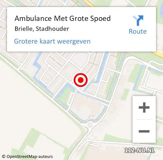 Locatie op kaart van de 112 melding: Ambulance Met Grote Spoed Naar Brielle, Stadhouder op 15 juli 2023 10:35