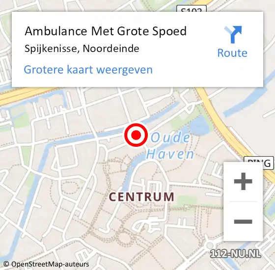 Locatie op kaart van de 112 melding: Ambulance Met Grote Spoed Naar Spijkenisse, Noordeinde op 15 juli 2023 11:59
