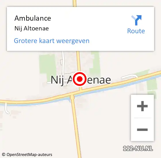 Locatie op kaart van de 112 melding: Ambulance Nij Altoenae op 15 juli 2023 13:24